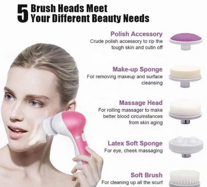 PureGlow 5-in-1 Facial Cleansing Brush